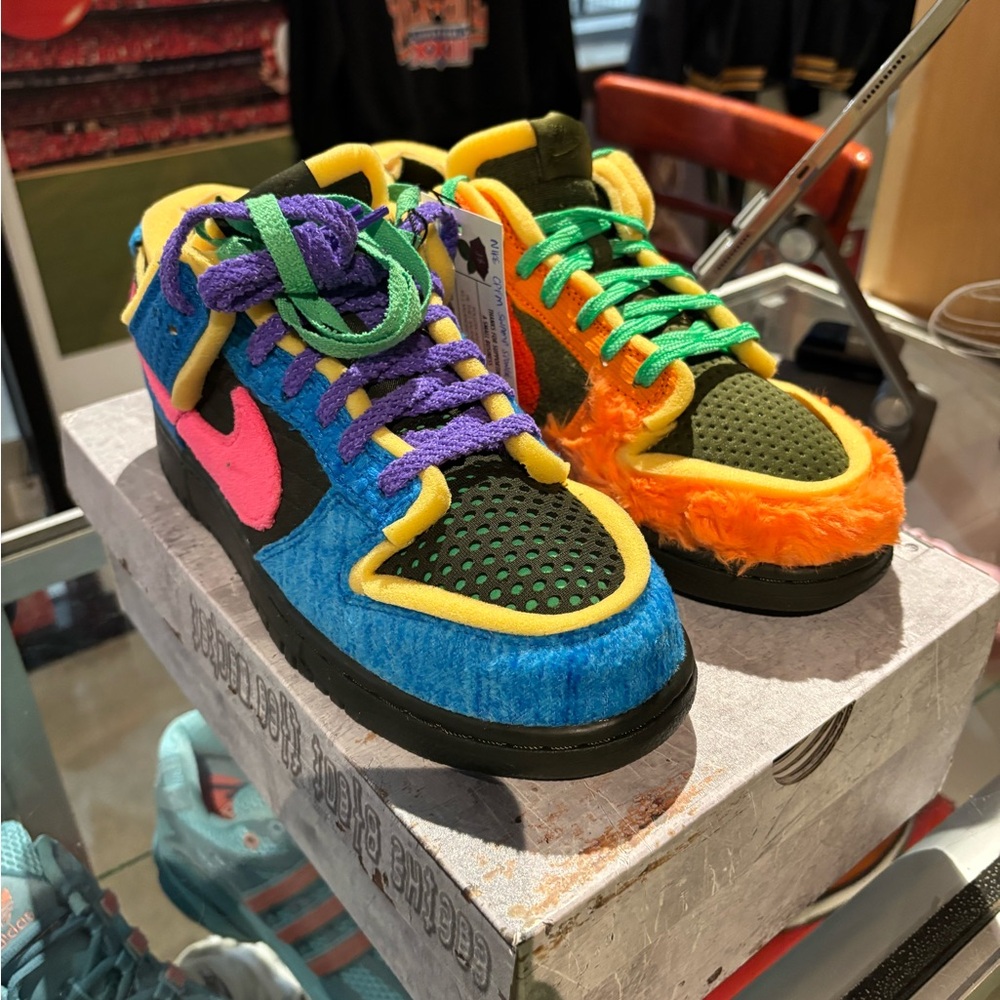 Nike Kids Sneakers in Blue, Purple, Green, and Orange